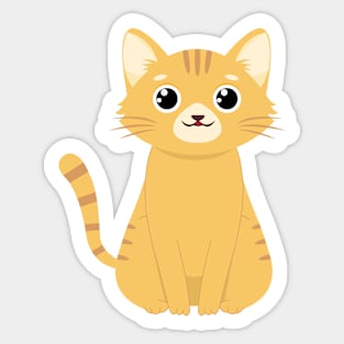 Cute Orange Kawaii Cat Kitty Sticker